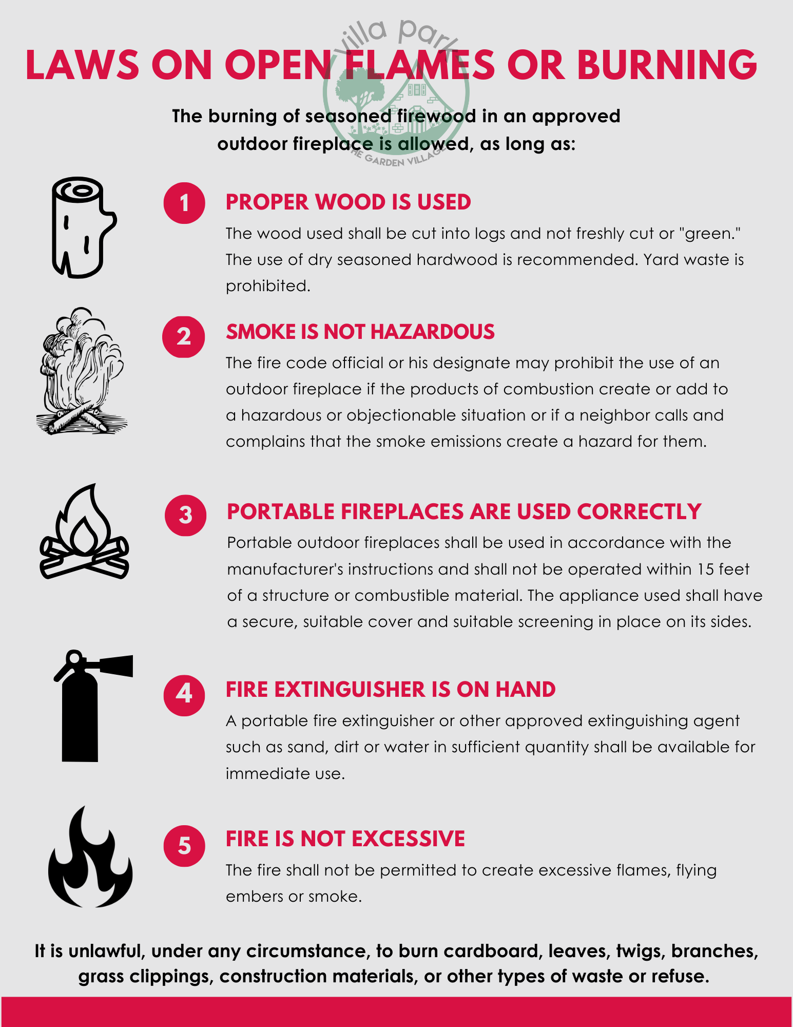 laws on open flames or burning (8.5 x 11 in)