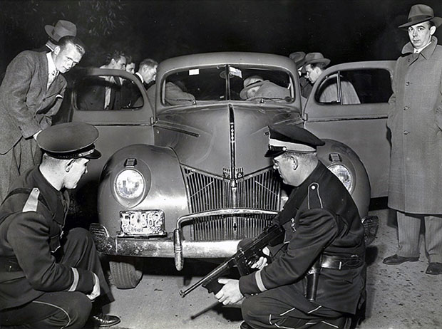 Historical Photo of Villa Park Police with Recovered Automobile Opens in new window