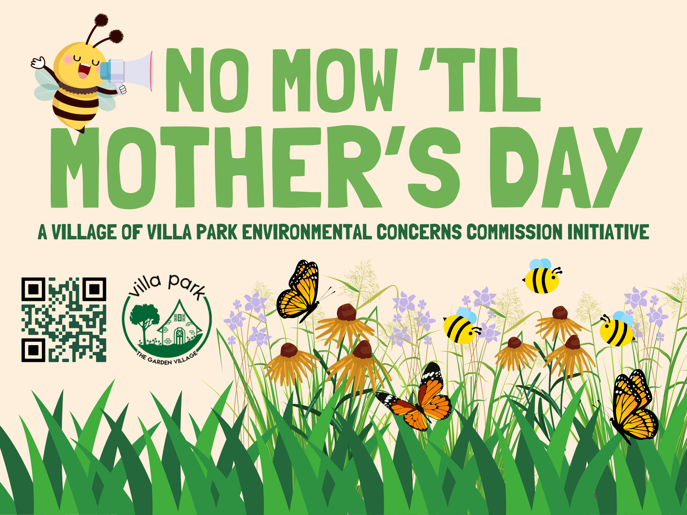 No Mow Til Mothers Day Yard Sign corrected size