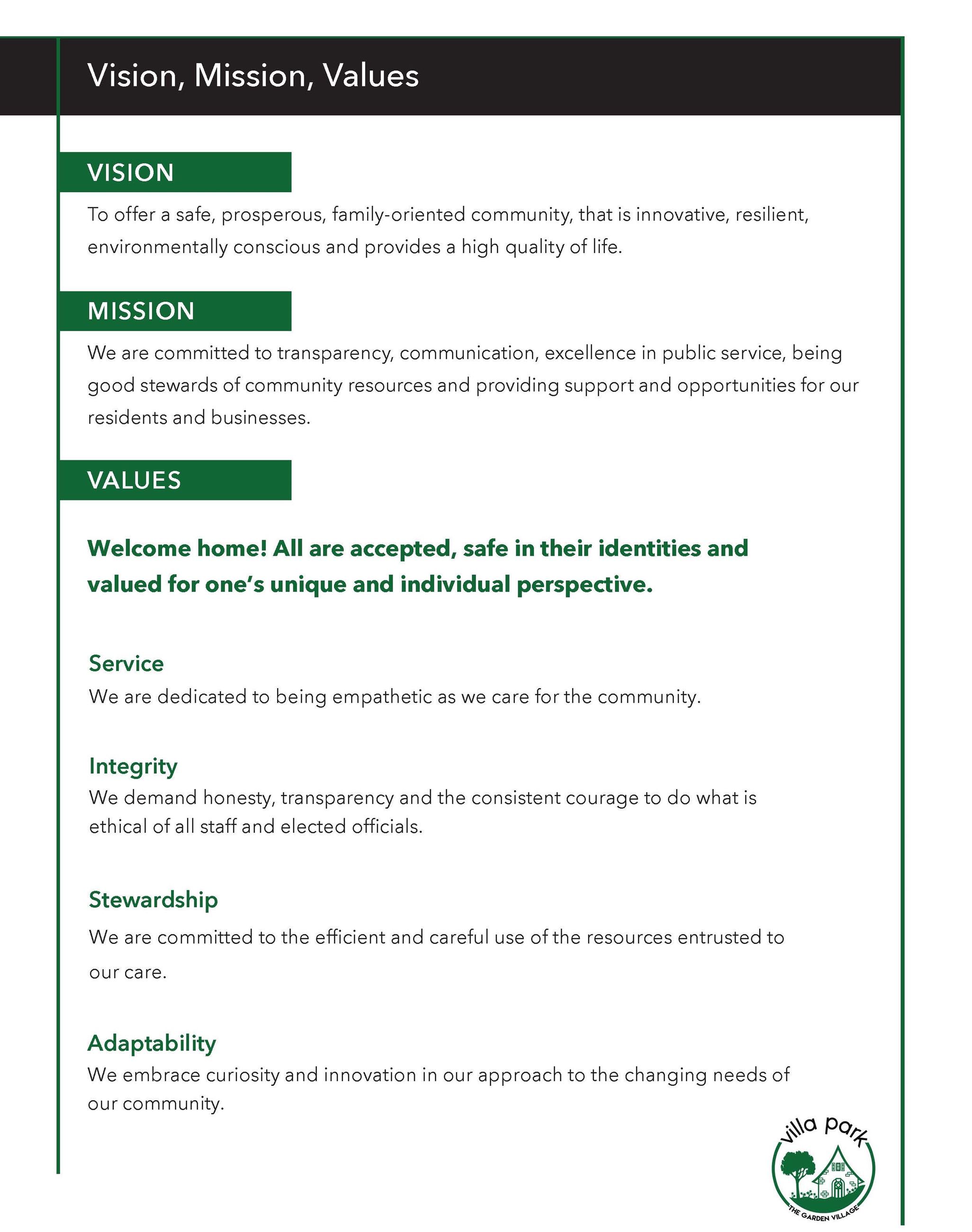 Mission and Values_FINAL-Villa_Park_Strategic_Summary_Report-2024-28_R4 5