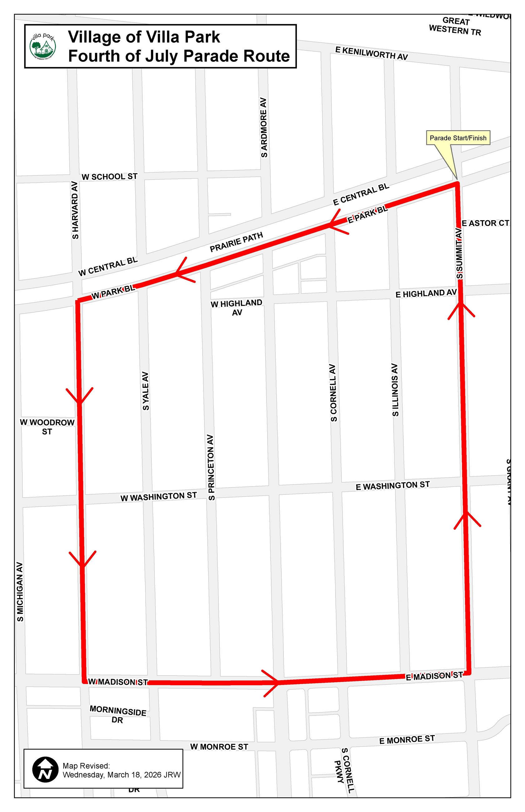 11 X 17 - Fourth of July Parade Route - Publication Version