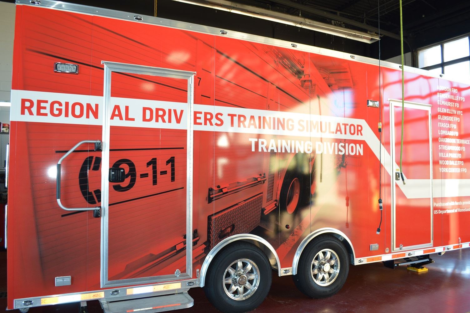 The Regional Driving Simulator allows firefighters to train in simulated adverse weather and driving conditions.