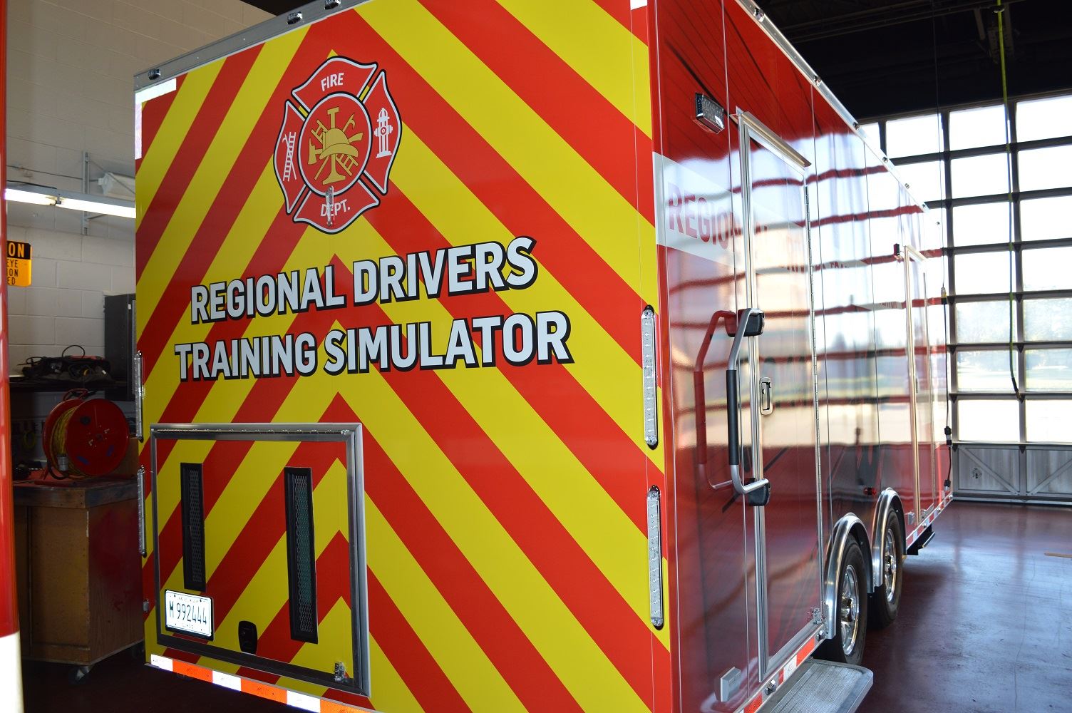 The Regional Driving Simulator allows firefighters to train in simulated adverse weather and driving conditions.